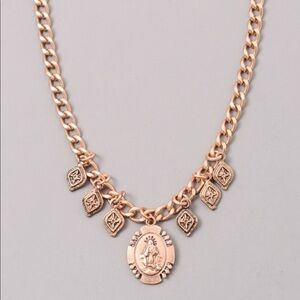 Silver Gold Mother Teresa Guadalupe Necklace